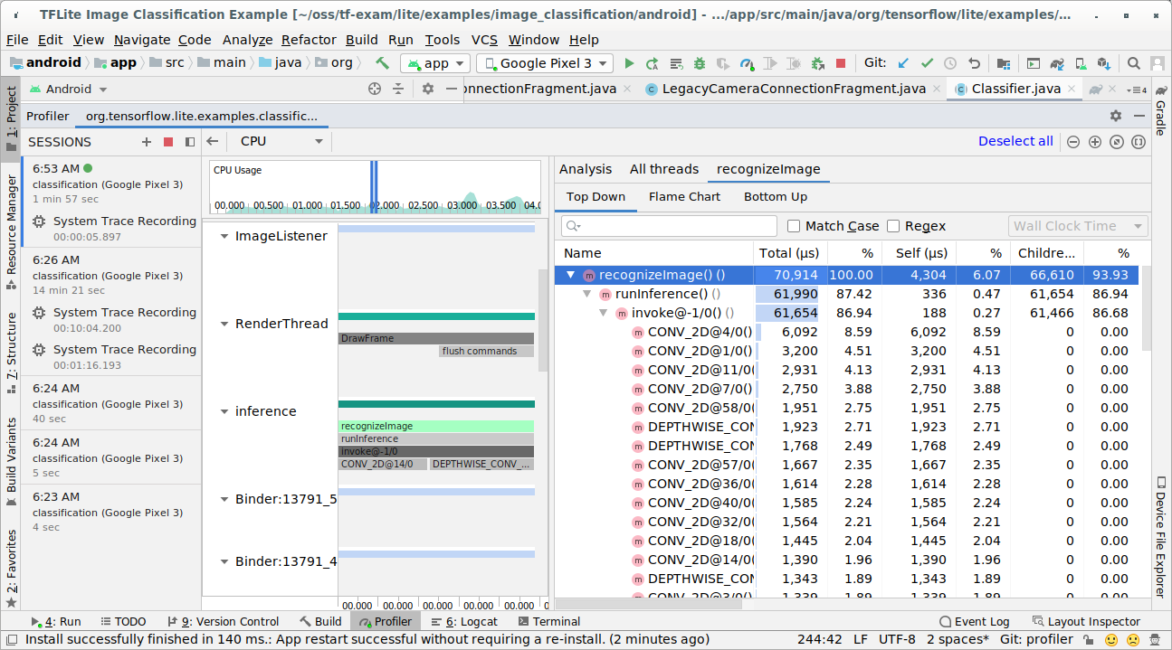 Android Studio trace