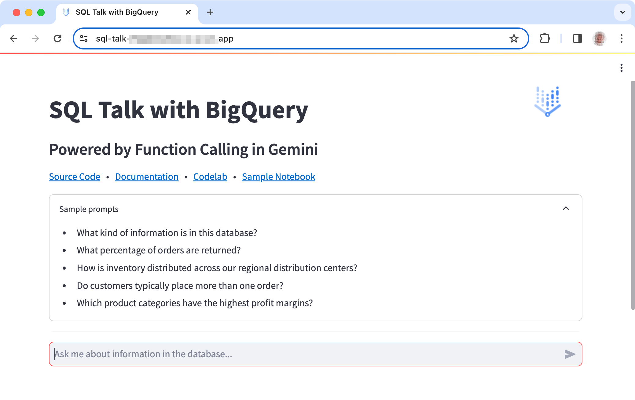 Antarmuka pengguna aplikasi project SQL Talk