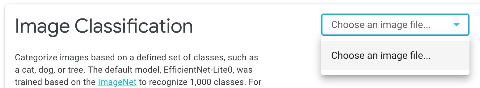 Aplikacioni MediaPipe Studio zgjidhni imazhin