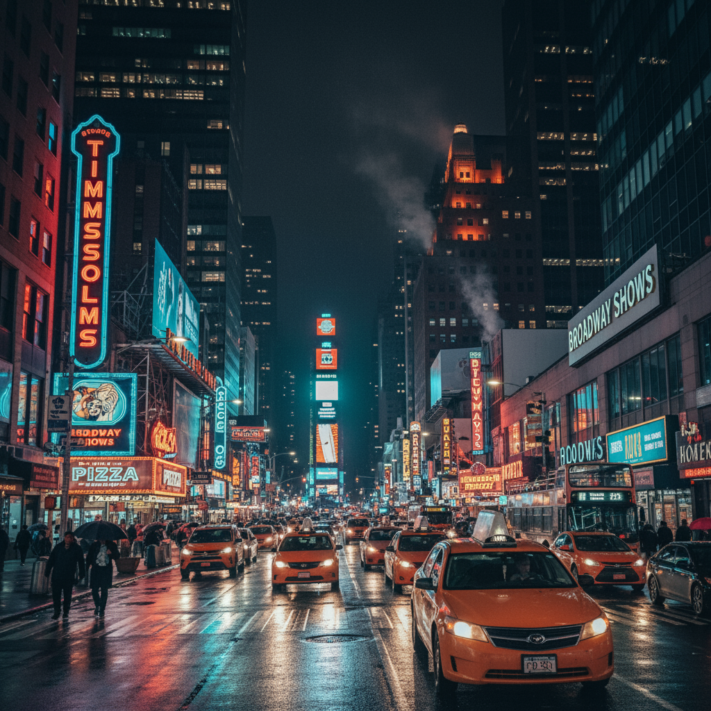 A photorealistic, high-resolution photograph of a busy city street...