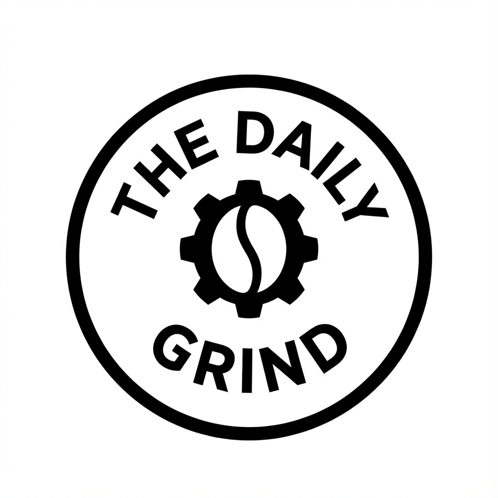 為名為「The Daily Grind」的咖啡廳設計現代極簡風格的標誌...