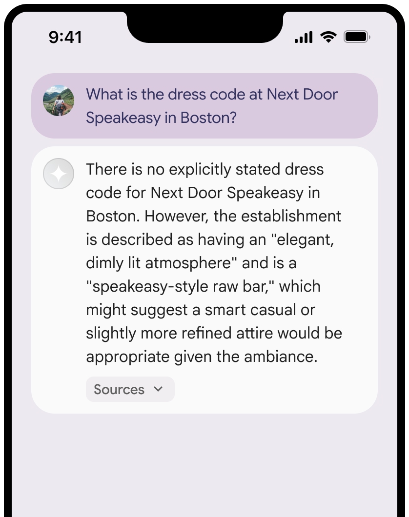 Requête avec réponse et sources réduites