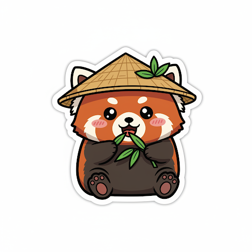 A kawaii-style sticker of a happy red...