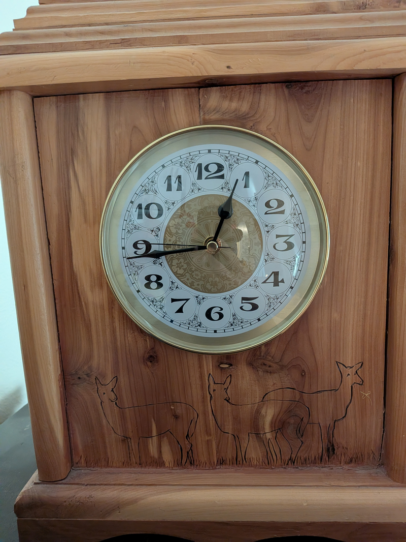 Um exemplo mostrando um relógio para leitura