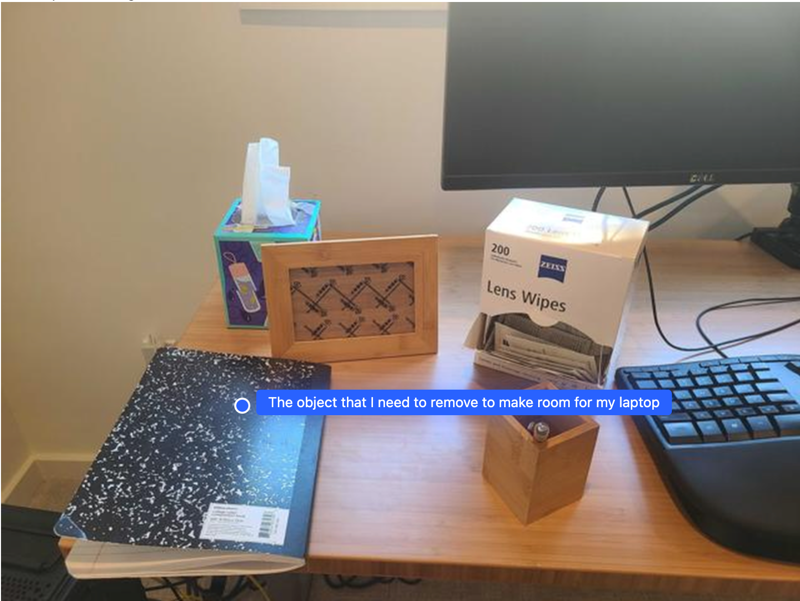 Пример, показывающий, какой объект нужно переместить, чтобы освободить место для другого объекта.