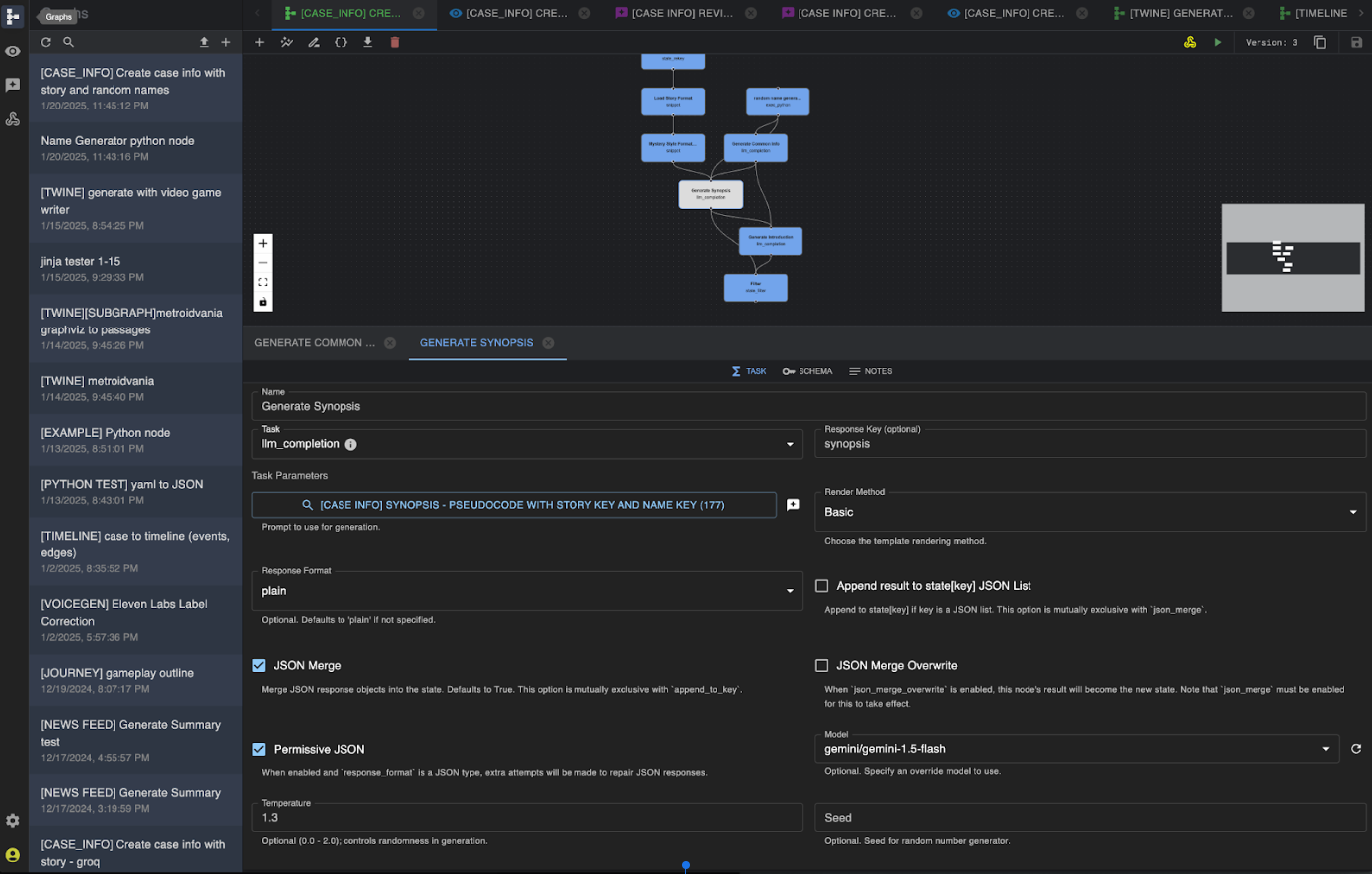 Screenshot einer Workflowanwendung, die eine KI-Aufgabe mit dem Namen 
